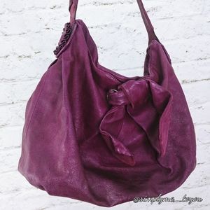 Cromia Deep Purple Leather Shoulder Bag Med Hand